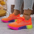 thumbnail image 5 of NOKIO Men's Walking Shoes Summer Non-S𝗅ip Tennis Running Shoes Fashion Colorful 𝖫a𝖼e Up Sneakers Lightweight Breathable Knit Sport Shoes Soft Cushion Sole We𝖽ge Shoes for Training Jogging, 5 of 6