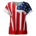 thumbnail image 3 of LEEy-world Womens Tops American Flag Shirt Women Patriotic Shirt Vintage USA Flag T-Shirt Short Sleeve 4th of July Tee Tops Red,XXL, 3 of 5