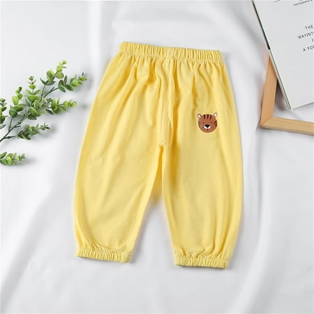 

NECHOLOGY Children Toddler Kid Baby Boys Girls Cute Cartoon Animals Sport Pants Trousers Cotton Bloomers Baby Clothes Baseball Pants Yellow 3-4 Years