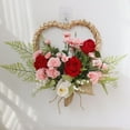 thumbnail image 2 of Tulipán rosa roja clavel amor corona pared colgante puerta decoración día de San Valentín día de la madre, 2 of 8