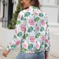thumbnail image 3 of Jackets for Wome Zip Up Long Sleeve, Lotus Flower Lightweight Womens Bomber Jacket Fashion Clothes Fall Outfits for Women 2024 Fall Coat, 3 of 5