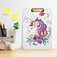 thumbnail image 5 of FMSHPON Beauty Cosmic Unicorn Flowers 1 Clipboard Hardboard Wood Nursing Clip Board and Pull for Standard A4 Letter 13x9 inches, 5 of 7