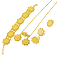 thumbnail image 4 of 24K Gold Plated Ethiopian Eritrean Coins Women Jewelry Party Wedding Sets S111, 4 of 6