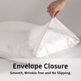 thumbnail image 4 of Flxxie Satin Body Pillow Cover - Ultra Soft Cooling 20"x54" Pillowcase for Hair & Skin, Anti Wrinkle - Envelope Closure - 1 Pack - White, 4 of 5