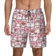 thumbnail image 3 of Uemuo Kawaii Pig Pattern Mens Swim Trunks Quick Dry Board Shorts with Mesh Lining, Stretch Beach Shorts Quick Dry No-Chafing Board Shorts-Medium, 3 of 9