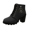 thumbnail image 2 of Bnwani Boots Women Winter Toe Mid-Heel Chunky Ankle 0 Boot Black Size 8.5, 2 of 9