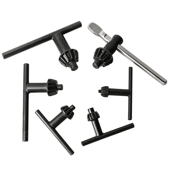 Drill Chuck Key, Carbon Steel Heavy Duty Replacement Drill Chuck Key Wrench 6 Size, Electric Drill Clamping Tool 3/4" 5/8" 1/2" 3/8" 1/4" 5/32
