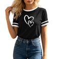thumbnail image 2 of Neewe Blouse for Women Dressy Casual Short Sleeve Color Block Tops Fashion Peint Crew Neck Tunic Shirts Summer Clothes, 2 of 8