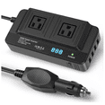 thumbnail image 1 of Inversor De Corriente Portátil Para Auto De 200w 12v A 110v Negro, 1 of 4