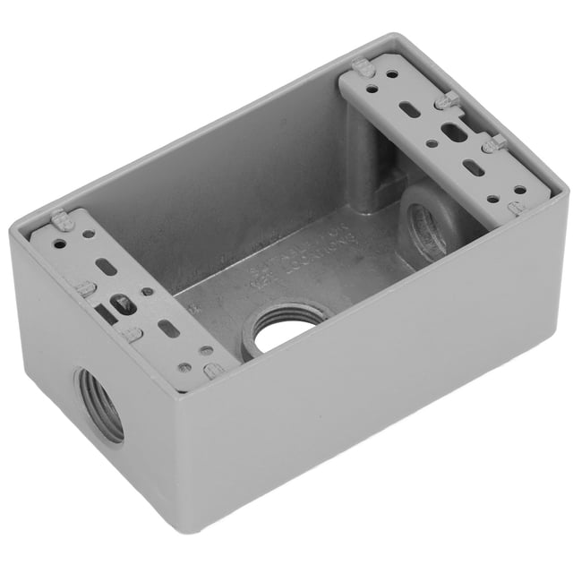 Boîte de Rangement pour Appareil Gang, Boîte de Sortie d'Alimentation en Alliage d'Aluminium Résistante à la Poussière avec Vis pour Entrepôt pour Extérieur