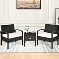 thumbnail image 5 of Gymax 3PCS Rattan Patio Conversation Set Outdoor Furniture Set w/ Storage Table, 5 of 9
