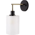 thumbnail image 4 of Mark&Day Wall Sconces, Ernstbrunn Global Black 1-Light Plug-in Hardwire Wall Sconce Lighting for Bedroom Hallway Kitchen, Powder Coated Plated Frosted Wall Lamp, Bulb not Included (15"H x 6"W x 10"D), 4 of 9