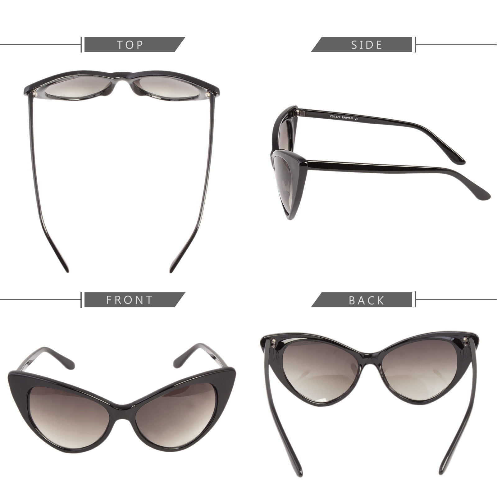 Nastasya Ford Style Cat Eye Sunglasses Metal Frame Women Celebrity Gold Silver d 