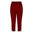 thumbnail image 5 of Vivianyo HD Capris Pants for Women Plus Size 2024 Summer High Waisted Solid Color Cropped Pants Matching Slim Fitting Yoga Gym Pants Cotton Linen Shorts Summer Saving Clearance, 5 of 6
