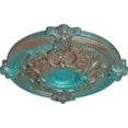 thumbnail image 3 of Ekena Millwork 17 3/8"OD x 1 3/4"P Hamilton Ceiling Medallion (Fits Canopies up to 3 3/4"), Hand-Painted Copper Green Patina, 3 of 6
