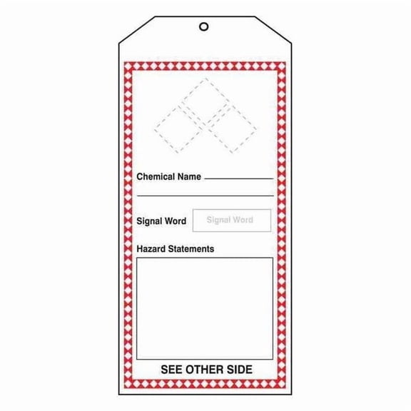 Tag, Chemical, Gas, or Hazardous Materials, Gas or Hazardous Materials, Cardstock, 8 1/2 in H x