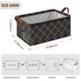 thumbnail image 3 of Collapsible Storage Bins Fabric Shelf Baskets with Handles Closet Organizer Elegant Grid Lines 16.9x11.4x7.7, 3 of 8