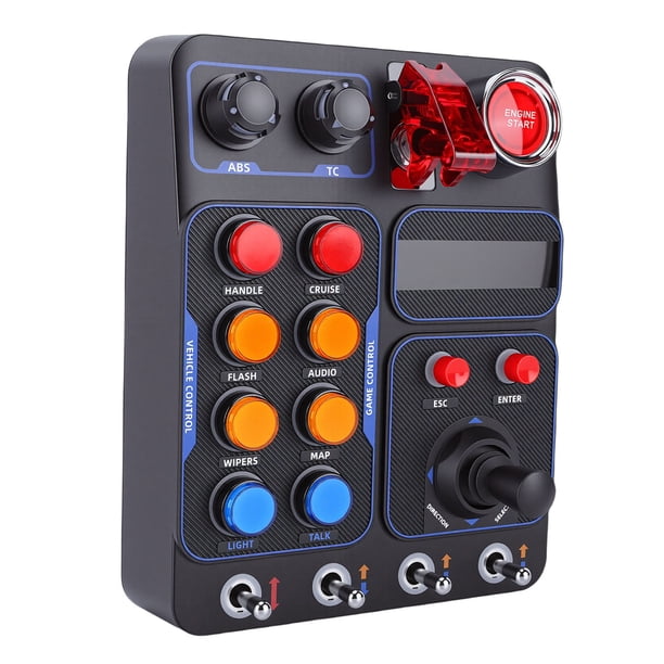 Central Simulator Race Caja De Control Central Simulación Control De Conducción Con 19 Botones 9 Tipos 30 Opciones Programables Retroiluminación RGB Soporte De Puerto USB Para