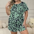 thumbnail image 2 of Tqcoqu Women's Plus Size Pajama Sets Short Sleeve Pjs 2 Piece Top and Shorts Sleepwear Comfy Soft Lounge Sets with Pockets,Green,Women's XL-XXXXXL, 2 of 7