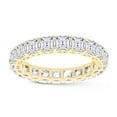 thumbnail image 2 of Asscher Cut White Cubic Zirconia Eternity Band For Women In 14K Yellow Gold Plated 925 Sterling Silver (Color: White, Clarity: VVS1-VVS2) -10, 2 of 8