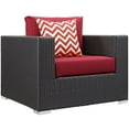 thumbnail image 3 of Modway Convene 3 Piece Outdoor Patio Sofa Set in Espresso Red, 3 of 5