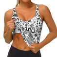 thumbnail image 3 of Picia Fall Forest Sports Bra for Women,Padded Strappy Sports Bras Medium Support Yoga Bra with Removable Cups,Running Yoga Bra-XX-Large, 3 of 9