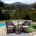 thumbnail image 4 of Best Choice Products 7.5ft Heavy-Duty Outdoor Market Patio Umbrella w/ Push Button Tilt, Easy Crank - Slate, 4 of 8