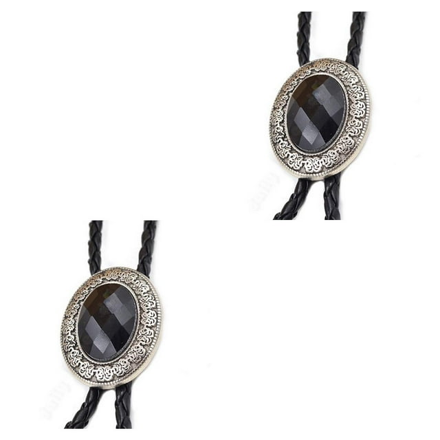 Minnieouse Bolo Tie para hombres Corbatas occidentales Collar con colgante de aleación Corbatas Decoraciones Adornos de cumpleaños Regalo de vacaciones gemas facetadas 2piezas Minnieouse CBP189546