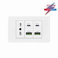 thumbnail image 1 of White Italy Chile Outlet with USB Smart Type-c Fast Charging,Dual USB Wall Socket Chile Plugs Plastic Panel Light Switch Sat TV, 1 of 5