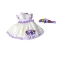 thumbnail image 2 of White and Purple Dress with Headband made for 14 inch dolls, 2 of 2