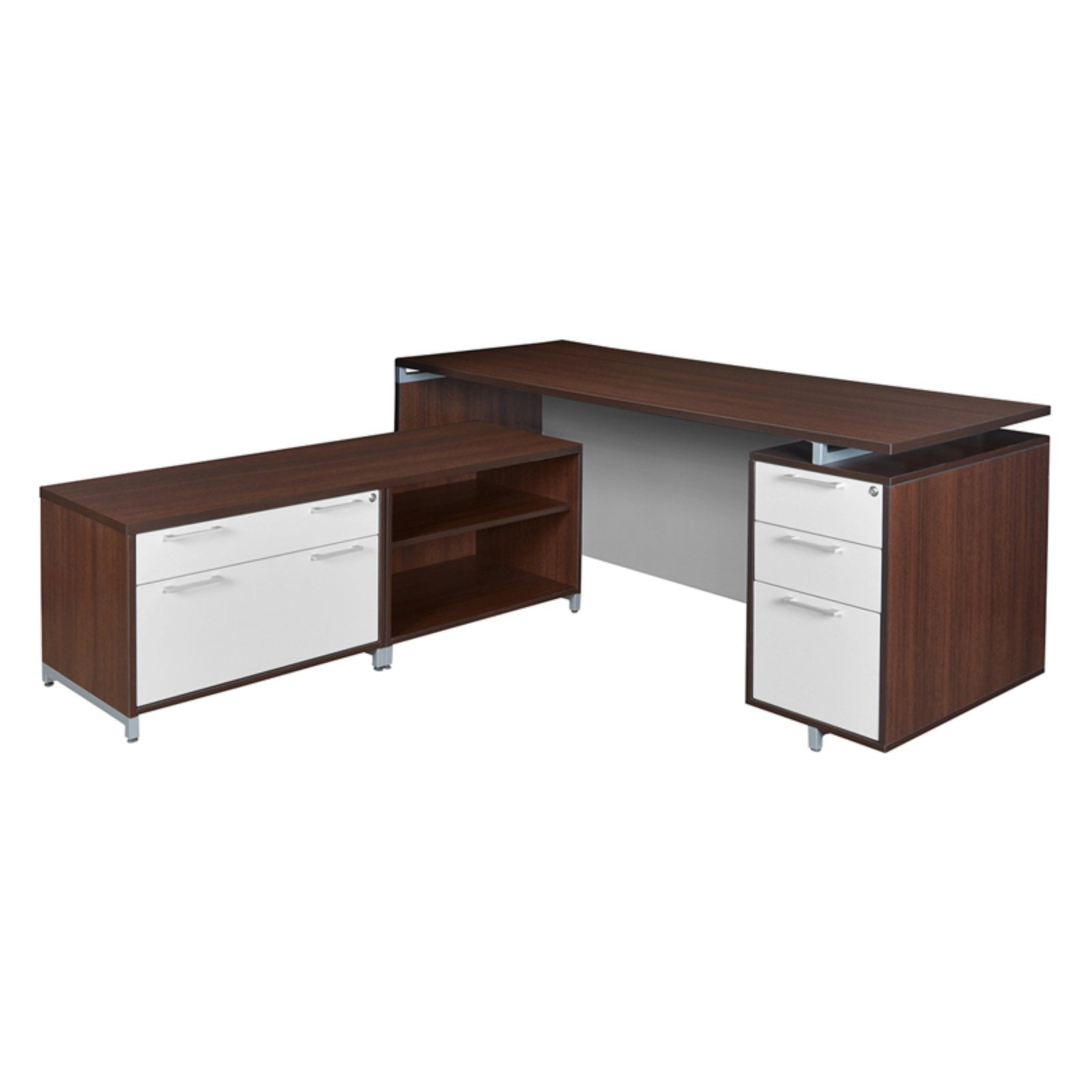 Regency Onedesk L Shaped Desk With Lateral File And Open Storage