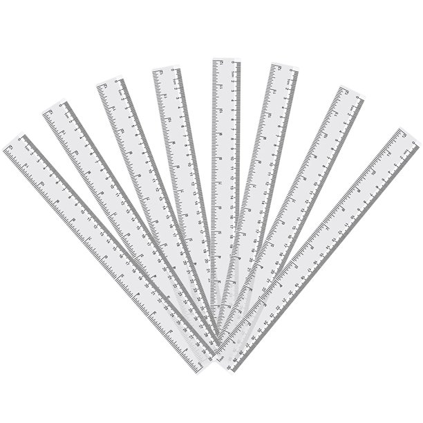 64 Pack Rulers 12 Inch in Bulk, Plastic Rulers for Kids Back to School