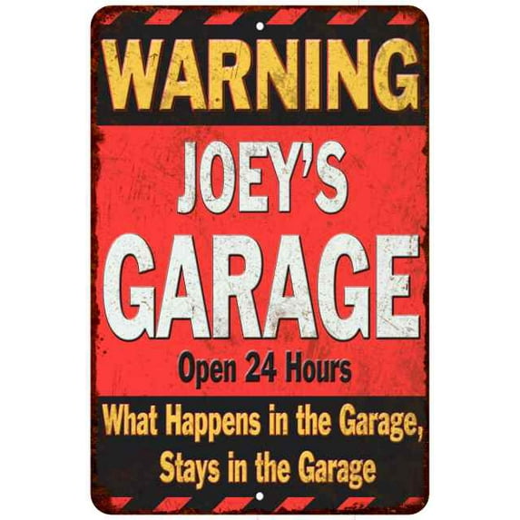 JOEY'S Garage Warning Man Cave Wall Decor 16 x 24 Matte Finish Metal 116240030310