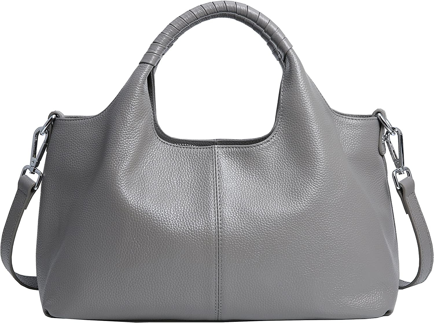 Mostdary Women Top Handle Satchels Leather Handbags Large Capacity Work Tote Shoulder Crossbody Bags Gray