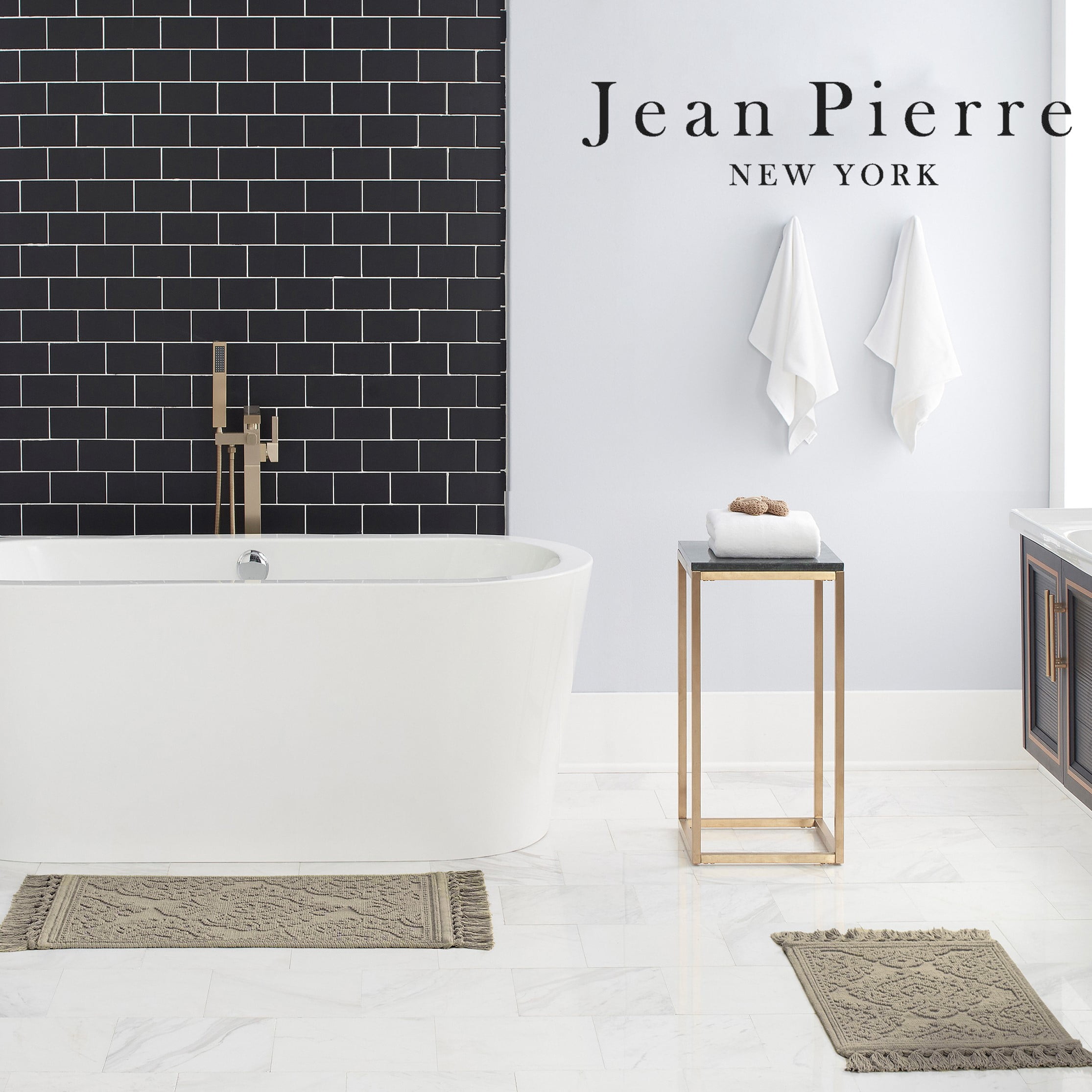 Jean Pierre Ricardo Cotton Fringe 27 x 45 in. Bath Rug, Linen
