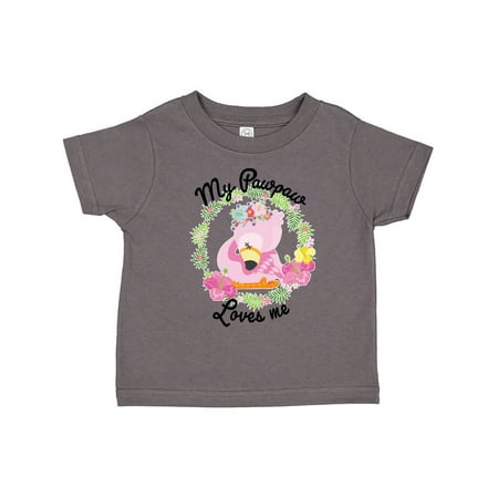 

Inktastic Baby Flamingo My Pawpaw Loves Me with Flower Wreath Gift Toddler Boy or Toddler Girl T-Shirt
