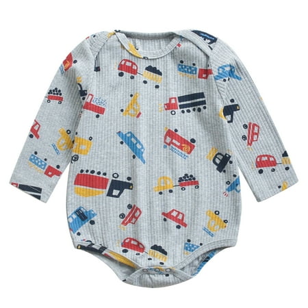 

Toddler Kids Child Baby Boys Girls Cute Cartoon Animals Printed Long Sleeve Ribbed Romper Bobysuit Outfits Clothes