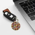 thumbnail image 6 of Naloa Daisies Flowers Print Round Keychain Keychain Key Ring, Key Tag, Key Chain Bulk for Gift Accessories (Round), 6 of 7