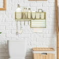 thumbnail image 1 of Estante de almacenamiento BLESIY para baño organizador de pared acero al carbono dorado, 1 of 8
