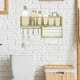 thumbnail image 1 of Estante de almacenamiento para baño, organizador de pared con ganchos, estantes para accesorios de baño para oficinas, despensas, dormitorios y baños Oro, 1 of 8