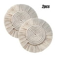 thumbnail image 1 of 2 posavasos de macramé hechos a mano estilo Boho de algodón, blanco cremoso, 1 of 8