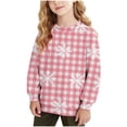 thumbnail image 3 of MKOSPLRT Christmas Sweatshirts for Girl Boy 1-15Y Crew Neck Long Sleeve Snowflake Plaid Pullover Warm Fleece Lined Sweatshirts, 3 of 8