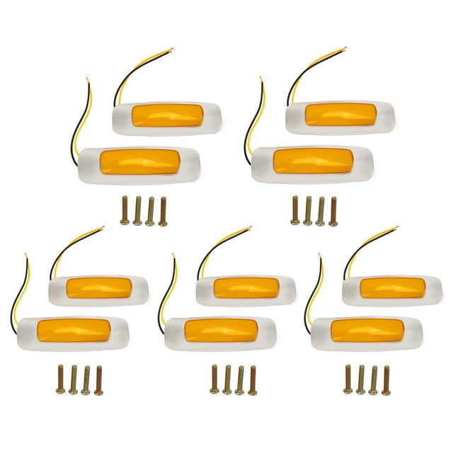 10 luces LED de posición lateral amarillas IP65 impermeables universales para coches, furgonetas, camiones, remolques