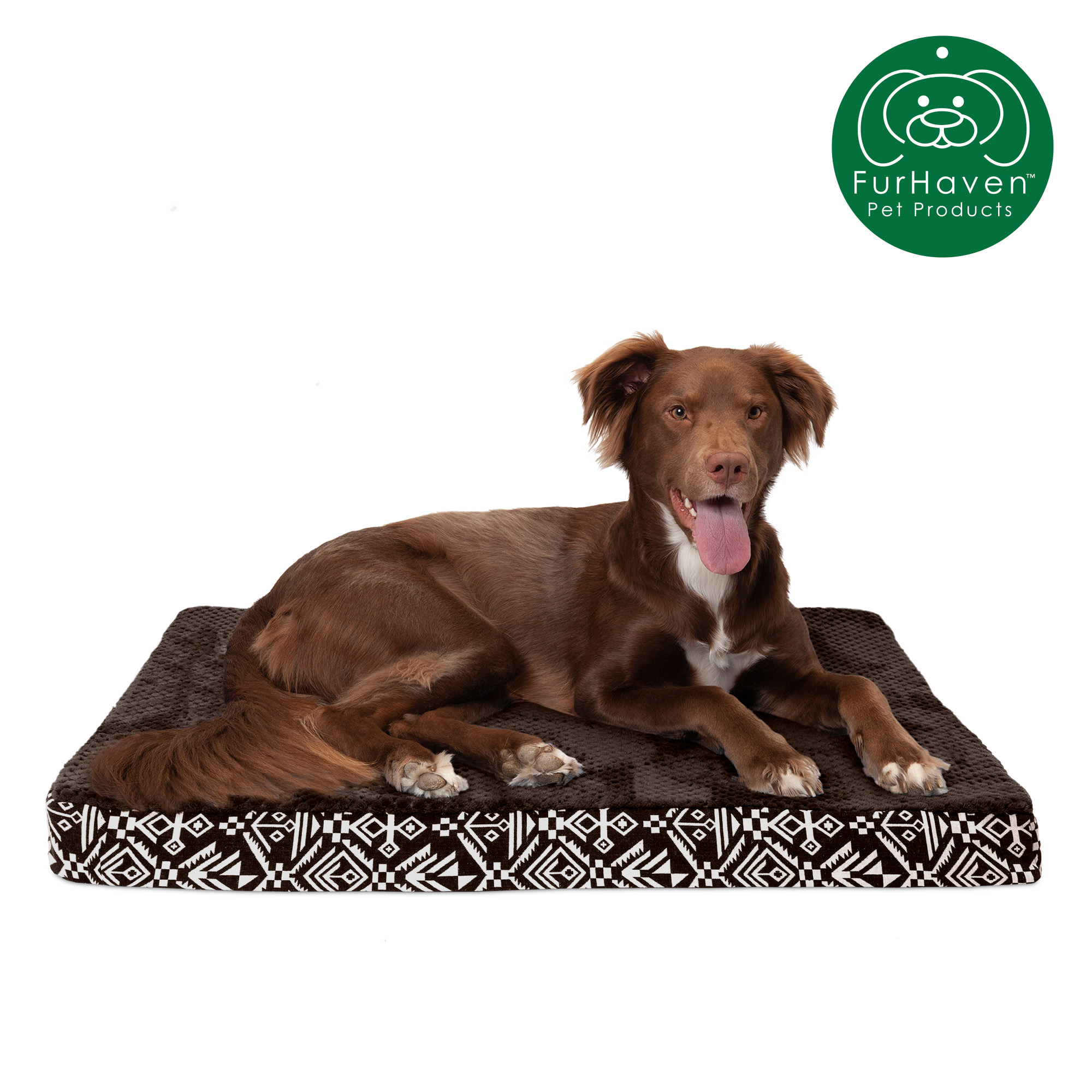 FurHaven Pet Dog Bed Deluxe Cooling Gel Memory Foam Orthopedic Plush