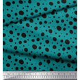 thumbnail image 2 of Soimoi Green Viscose Chiffon Fabric Black Dots Print Fabric by the Yard 42 Inch Wide, 2 of 3