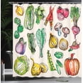 thumbnail image 3 of Ambesonne Vegetable Art Shower Curtain, Organic Food Fine Art, 69"Wx70"L, Champagne Multicolor, 3 of 4