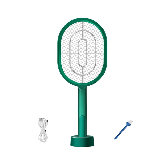 Bearachild Fly LED USB Bug eléctrico Raqueta Dispositivo de control de plagas portátil recargable Repelente de insectos y plagas Verde Bearachild HA005852-01