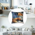 thumbnail image 5 of Chilfamy Pillow Covers Decorative Pillowcases  Galaxy Celestial Fox Design, Holiday Farmhouse Throw Pillow Case Hidden Zippered Square Cushion Cover for Sofa Bedroom Home Decor White, 5 of 7