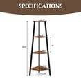 thumbnail image 3 of Costway 4-Tier Corner Shelf Metal Storage Rack Domestic Bookcase Display Stand WoodBlack, 3 of 10