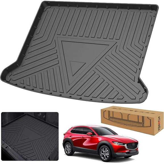 AOMSAZTO Car Rear Trunk Mat Custom Fit for Mazda CX-30 2020-2024 All Weather TPE Rubber Black Cargo Liner